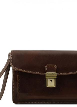 Кожаная сумка барсетка tuscany leather max tl8075 (темно-коричневый) r_3740