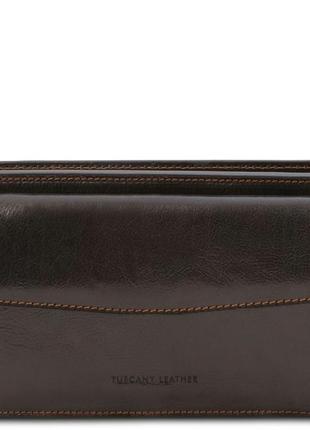 Мужской кожаный клатч denis, tuscany tl141445 (темно-коричневый) r_4676