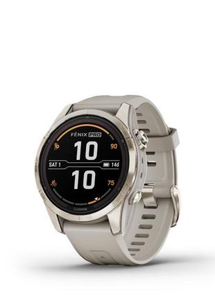 Смарт-часы garmin fenix 7s pro saph solar soft gold ss w/lt. sand band