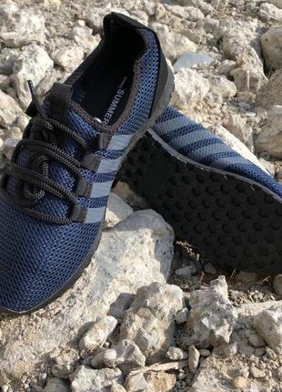 Мужские кроссовки текстиль, мужские кроссовки из сетки 44 размер. летние кроссовки. модель 54654. цвет: синий.7 фото