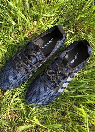 Мужские кроссовки текстиль, мужские кроссовки из сетки 44 размер. летние кроссовки. модель 54654. цвет: синий.10 фото