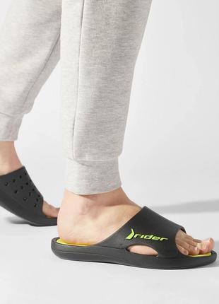Шлепанцы мужские rider bay x ad черно-салатовые