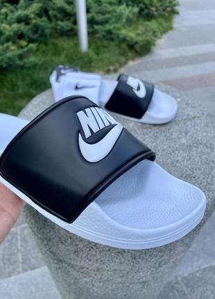 Тапки від nike (білі с чорним)