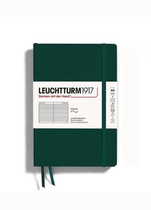 Блокнот leuchtturm1917, средний, мягкая обложка, forest green, линия (367270)