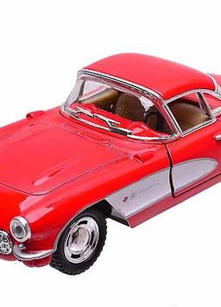 Дитяча колекційна машинка chevrolet corvette 1957 kt5316w інерційна  (червоний)