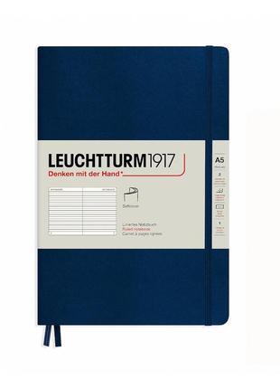 Блокнот leuchtturm1917 середній, м'яка обкладинка, темно-синій, лінія (362840)