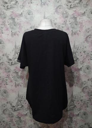 Туника женская бохо летняя трикотажная рубашка блуза длинная черный 444 фото