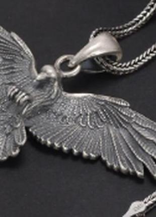 Унисекс серебряный кулон орел 10 грамм 3d3 фото