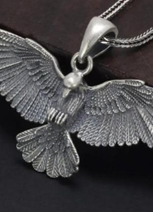 Унисекс серебряный кулон орел 10 грамм 3d5 фото