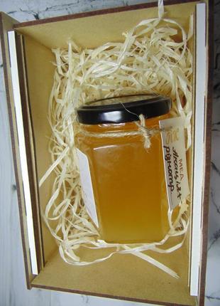 Подарунковий набір з меду у деревяній коробці 1шт6 фото