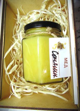 Подарунковий набір з соняшникового меду в коробці 0.200мл1 фото