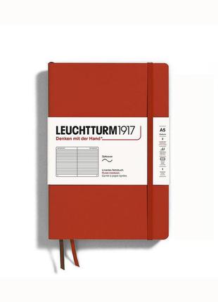 Блокнот leuchtturm1917, средний, мягкая обложка, fox red, линия (367267)