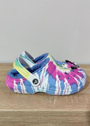 Crocs lined  tie dye clog blue/multi крокси