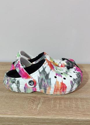 Crocs lined  tie dye clog black/multi крокси1 фото