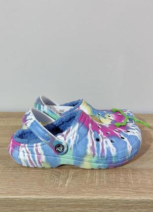 Crocs lined  tie dye clog blue/multi крокси