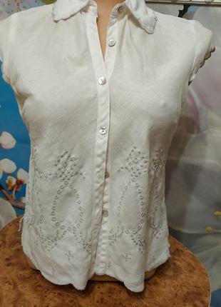 Блуза льняна з вишивкою 100% льон