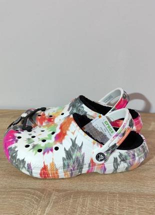 Crocs lined  tie dye clog black/multi крокси2 фото