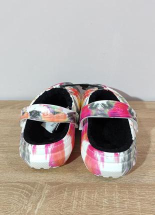 Crocs lined  tie dye clog black/multi крокси5 фото