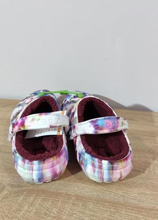 Crocs lined  tie dye clog garnet/multi5 фото