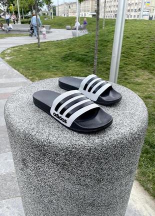Тапки від adidas (black & white)5 фото