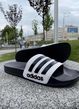 Тапки від adidas (black & white)3 фото