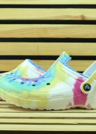 Crocs lined  tie dye clog blue/multi крокси4 фото