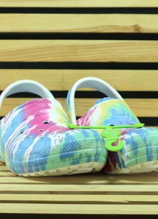 Crocs lined  tie dye clog blue/multi крокси3 фото