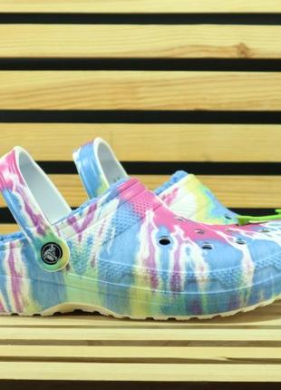 Crocs lined  tie dye clog blue/multi крокси1 фото