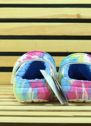 Crocs lined  tie dye clog blue/multi крокси5 фото