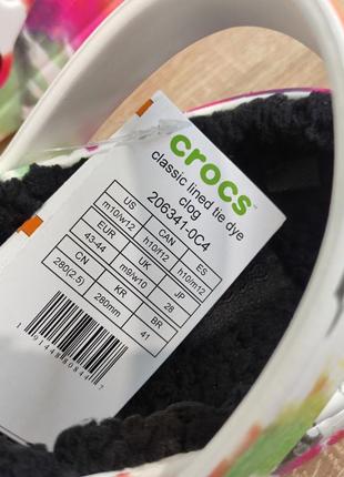 Crocs lined  tie dye clog black/multi крокси6 фото