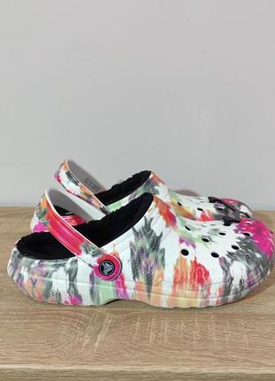 Crocs lined  tie dye clog black/multi крокси