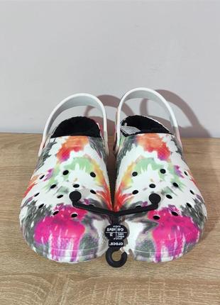 Crocs lined  tie dye clog black/multi крокси3 фото