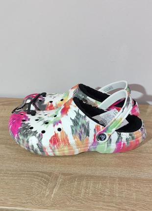 Crocs lined  tie dye clog black/multi крокси2 фото