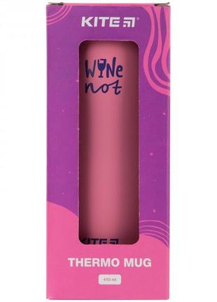 Термокухоль kite wine not термо чашка рожевий 410 мл k21-304-013 фото