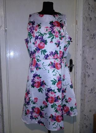 Очень красивое,яркое платье в цветочный принт,с пышной юбкой,dns dfs1 фото