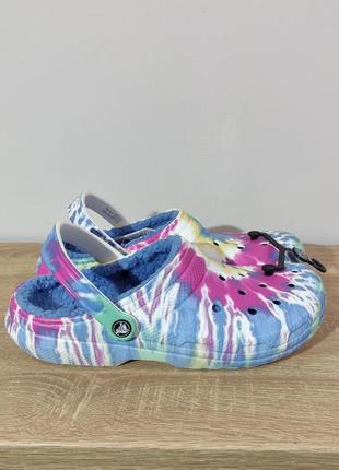 Crocs lined  tie dye clog blue/multi крокси