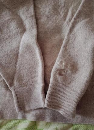 100%wool. джемпер реглан ромб кофта коротенькая ashworth светло бежевая теплая8 фото