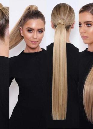 56 см хвост шиньон на резинке накладной на ленте искусственные волосы накладная коса косичка