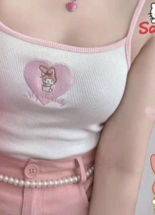 Топ із вишивкою серце my melody кавайний у стилі лоліта