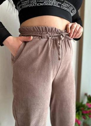Жіночі спортивні штани брюки 2/80мр/и080 джогери вельвет (46-48, 50-52, 54-56  великі розміри)4 фото
