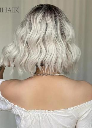 Парик каре амбре омбре блондинка светлый белый касплей аниме накладные волосы