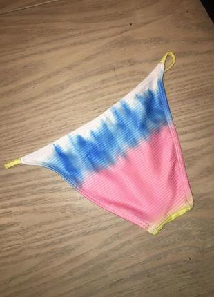 Плавки в рубчик topshop tie dye ribbed bikini bottom7 фото