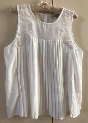 Белая блузка плиссировка , р.124 фото