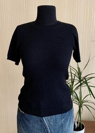 Натуральная блуза футболка джемпер с коротким рукавом zara knit размер s