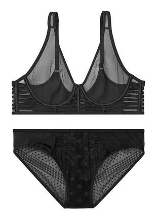Комплект чорний сіточка бюст, бікіні оригінал victoria’s secret
