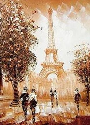 Алмазна мозаїка вишивка ейфелева вежа місто париж паризька вулиця на підрамнику повна 40х50