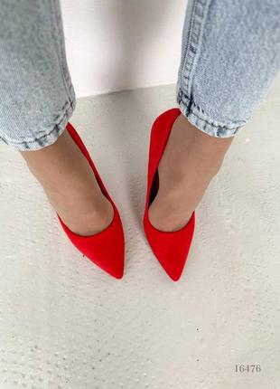 Женские туфли красные8 фото