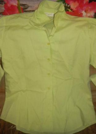 Identic  ярко-салатовая женская рубашка,блузка женская р l на 48-50 р будет5 фото