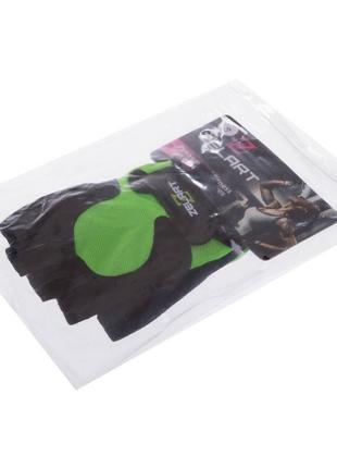 Перчатки для фитнеса и тренировок zelart sb-161740 xs-m черный-зеленый9 фото