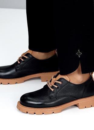 Стильные кожаные туфли ботинки 🌿7 фото